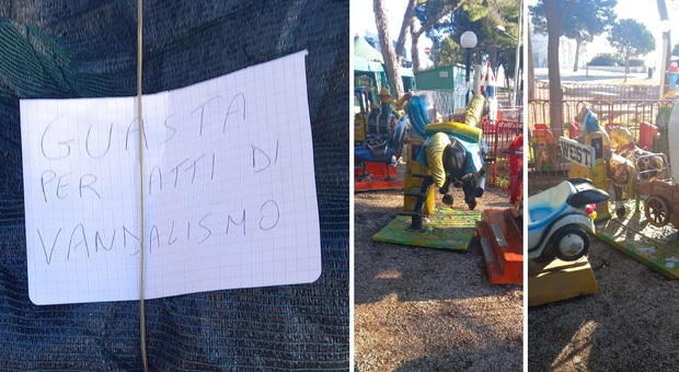 Tornano i vandali nella pineta del Passetto: sputi e calci ai giochi dei bambini, danni per migliaia di euro