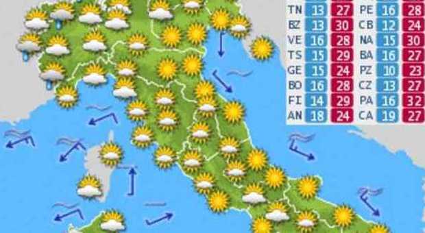 Ecco l'anticiclone 'Ciclope', da venerdi arriva sole e forte caldo in tutta Italia