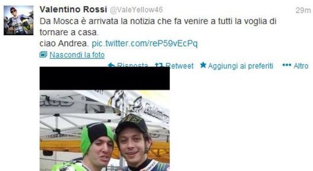 Il tweet di Valentino Rossi