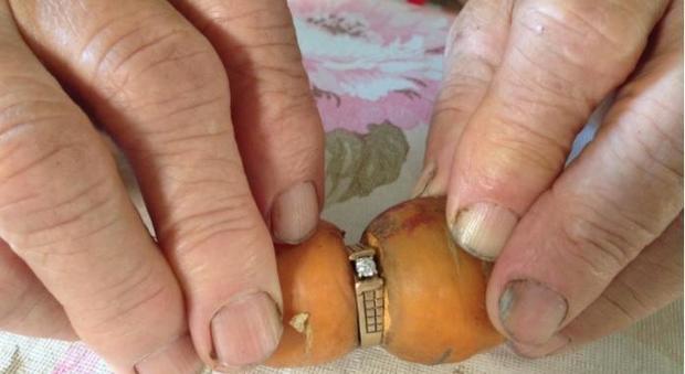 Ritrova l'anello di fidanzamento dopo 13 anni: era cresciuta attorno una carota