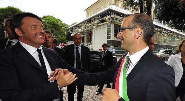 Il premier Renzi accolto dal sindaco Ricci