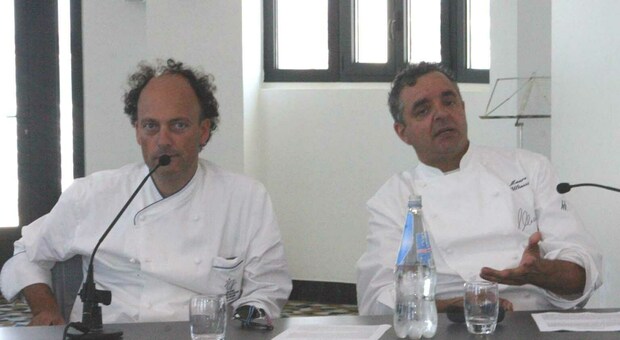 Moreno Cedroni (2 stelle Michelin) e Mauro Uliassi (3 stelle Michelin)