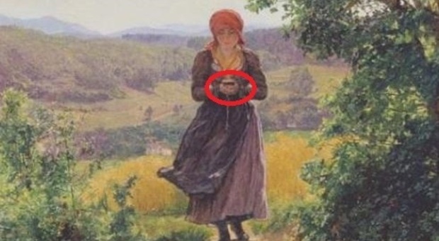 In un dipinto del 1860 c'è una ragazza con lo smartphone? Il quadro che divide il web (ma ecco la spiegazione)