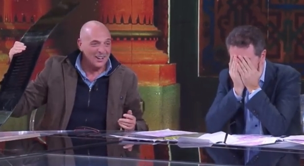 Paolo Brosio, pugno in diretta: tavolo distrutto a "Che tempo che fa"