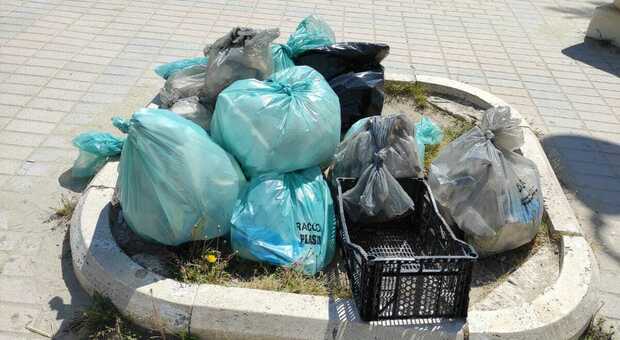 Sacchi di rifiuti portati via dalla spiaggia: i volontari della Lipu ha ripulito un tratto dell arenile sangiorgese