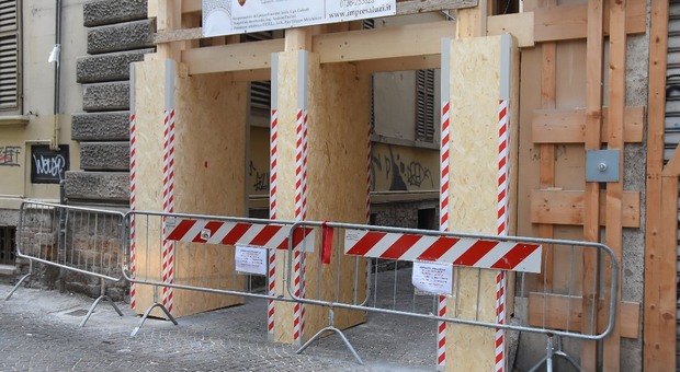 Un cantiere per la ricostruzione post sisma ad Ascoli Piceno