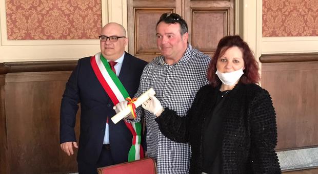Il consigliere Quacquarini con MIrco Melella e Antonietta Bevilacqua