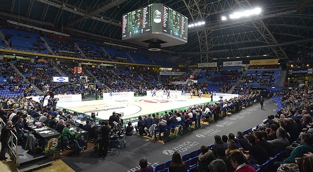 Il colpo d'occhio della Vitrifrigo Arena di Pesaro in occasione delle final eight di Coppa Italia
