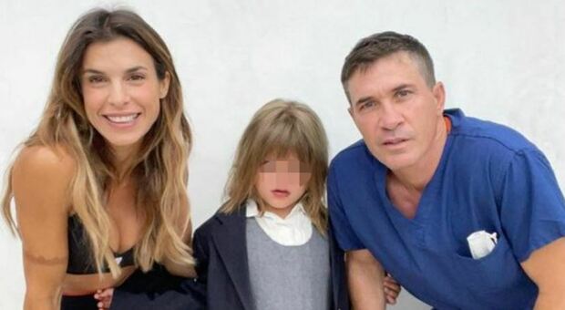 Elisabetta Canalis e Brian Perri accompagnano la figlia Skyler al primo giorno di scuola francese