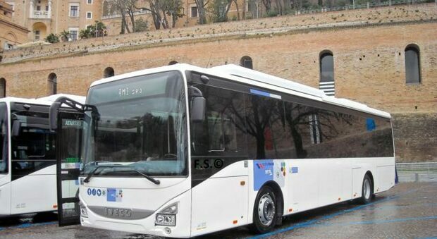 Un bus parcheggiato a Urbino