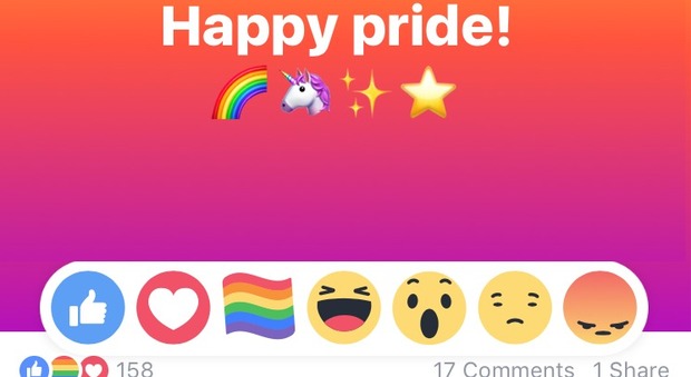 Facebook, ecco perché sono spuntate le reaction con l'arcobaleno e come attivarle