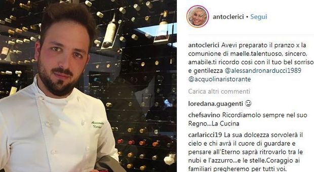Antonella Clerici, post commosso per lo chef Narducci: ecco cosa ha scritto