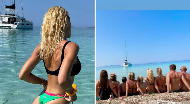 Ilary Blasi vacanze in Croazia con Isabel e gli amici: sfoggia una nuovo "tanga" bicolore