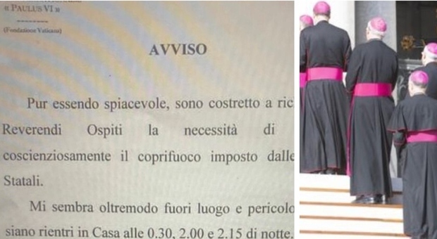 Vaticano, monsignori nottambuli violano il coprifuoco e spunta il cartello. «Basta rientrare all'alba»