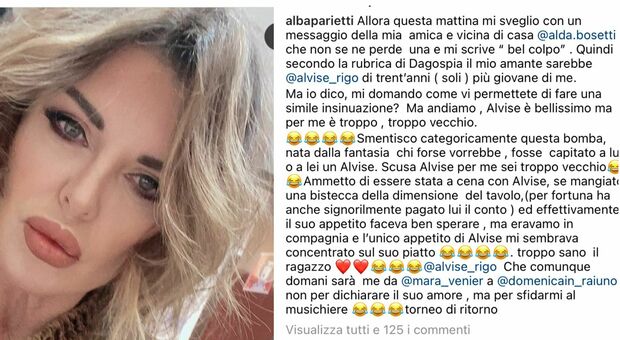 Alba Parietti smentisce il flirt con il ballerino Alvise