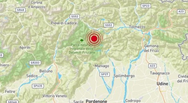 Terremoto in Friuli di 3.7 avvertito in una vasta area, da Udine a Belluno