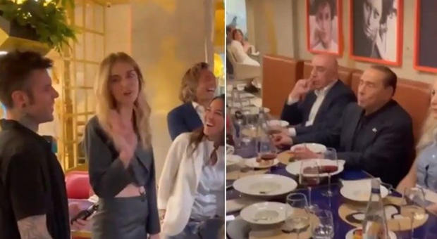 Fedez, Chiara Ferragni e Berlusconi all'incontro a sorpresa in un ristorante del centro di Milano