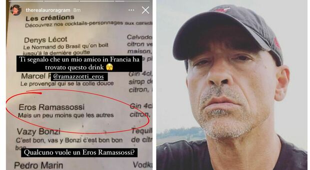 Aurora Ramazzotti nota una somiglianza nel nome di un drink francese che richiama suo padre Eros: ecco qual è