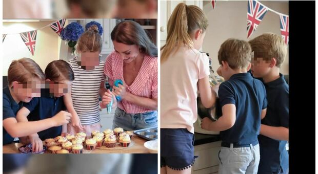 Complici e sorridenti, i tre figli di Kate Middleton appaiono divertiti mentre preparano torte