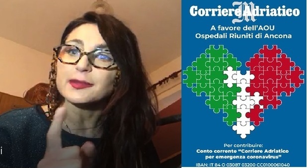 Roberta Faccani sostiene la raccolta fondi del Corriere Adriatico per l'ospedale di Torrette
