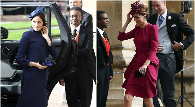 Kate Middleton e Meghan Markle, sfida a colpi di look: blu contro rosa