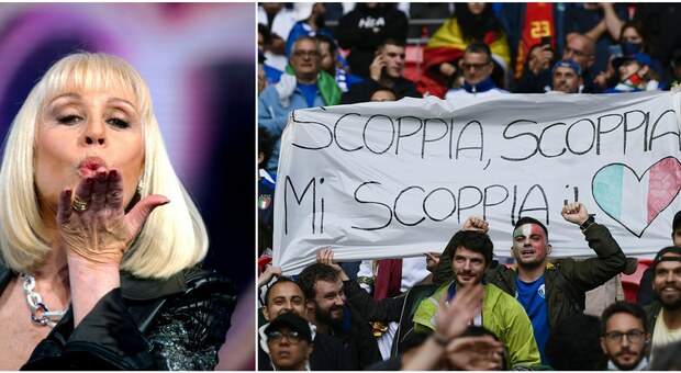 Italia-Spagna, durante il riscaldamento della partita l'omaggio a Raffaella Carrà