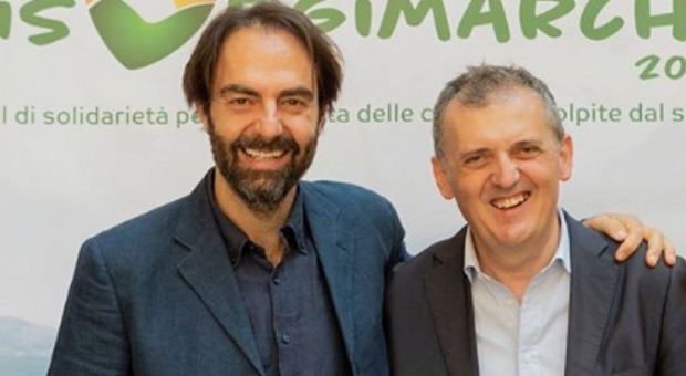 Neri Marcorè con il direttore esecutivo Giambattista Tofoni