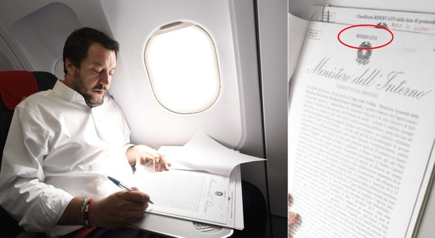 Salvini in aereo, le foto del documento «riservato» diventano un caso
