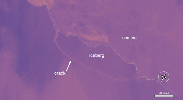 Un iceberg grande il doppio di New York sta per staccarsi dall'Antartide