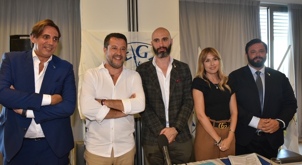 Salvini all'Excelsior a Pesaro per presentare i candidati marchigiani