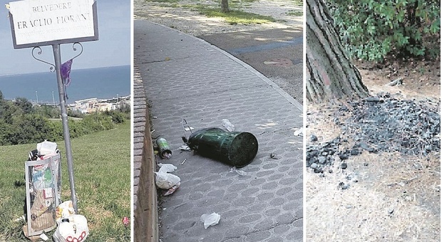 Vandali, rifiuti e resti di barbecue, l'appello dei residenti: «Salvate i parchi di Posatora»
