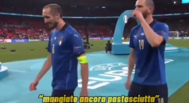 Italia campione d'Europa, Bonucci urla in campo agli inglesi: «Dovete mangiare ancora tanta pastasciutta»
