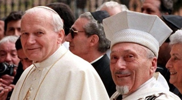 Elio Toaff con Papa Giovanni Paolo II