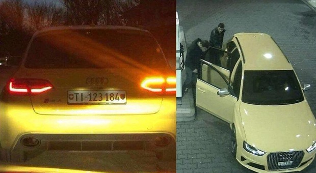 L'Audi gialla ritrovata carbonizzata tra Asolo e One' di Fonte Nessuna traccia dei banditi in fuga: volatilizzati