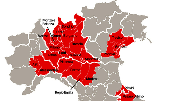 Coronavirus: la provincia di Pesaro-Urbino diventa "zona rossa". Chiusa la Lombardia