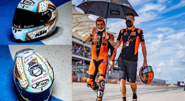 Danilo Petrucci e il nuovo casco per festeggiare il compleanno e l'ultimo GP in Italia
