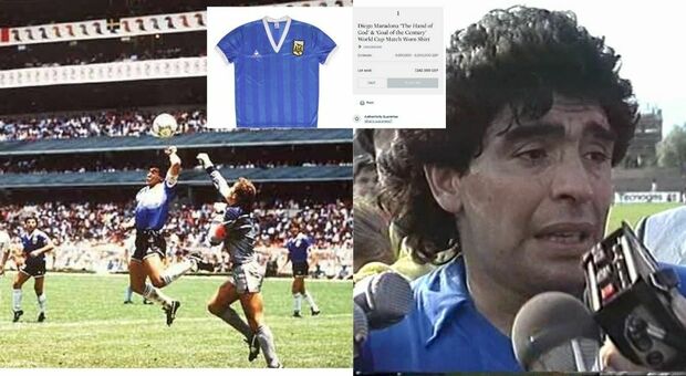 Maradona, la maglia della "mano de Dios" venduta per 8,8 milioni all'asta