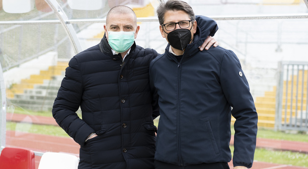Il presidente del Matelica Mauro Canil insieme al direttore sportivo Francesco Micciola