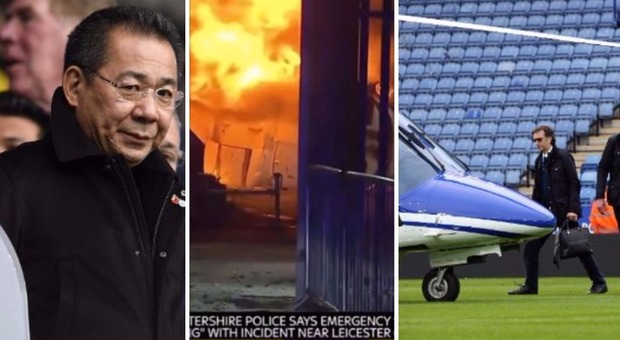 Leicester, l'elicottero del presidente si schianta sullo stadio e va a fuoco. Si temono vittime Video