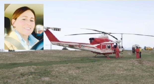 L'elicottero dei vigili del fuoco che ha soccorso Elisabetta Zupan