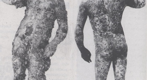 La statua del Lisippo nelle condizioni in cui fu ripescata