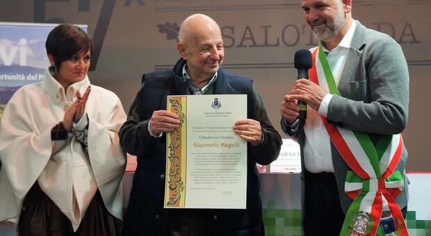 Giancarlo Magalli cittadino onorario di Acqualagna capitale del tartufo bianco