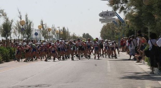 Un'immagine dell Campionato Italiano Maratona di pattinaggio su strada.