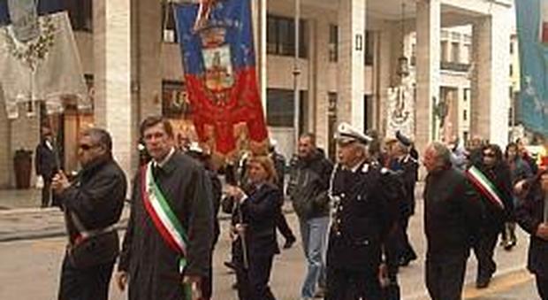 Il gonfalone di San Benedetto alle cerimonia di Livorno